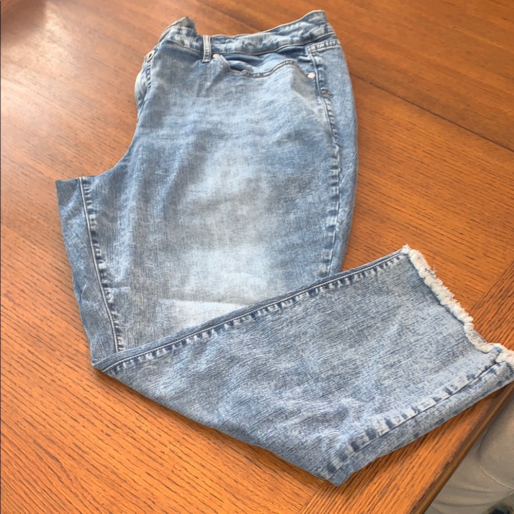 Torrid Blue Straight Leg Jeans with Vintage Fading